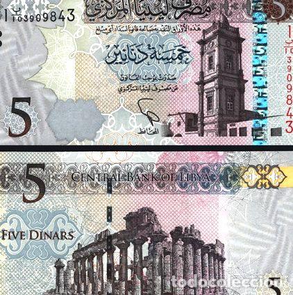 Billetes extranjeros: libia billete de 5 dinars del ano 2015 sin circular - Foto 1