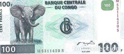 Billetes extranjeros: billete congo 100 francos 2000 p92a sc - Foto 1