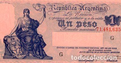 Billetes extranjeros: argentina 1 peso progreso bottero 1815 - Foto 1