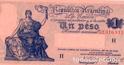 Billetes extranjeros: argentina 1 peso progreso bottero 1818 - Foto 1