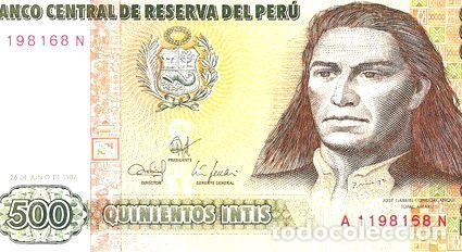 Billetes extranjeros: billete peru 500 intis 1987 sin circular - Foto 1