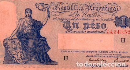 Billetes extranjeros: argentina 1 peso progreso bottero 1819 - Foto 1