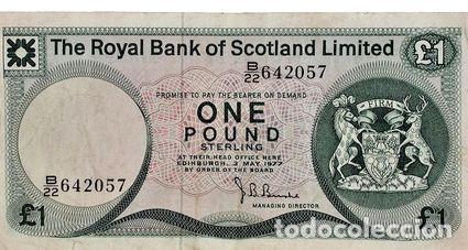 Billetes extranjeros: billete de 1 libra escocia 1977 - Foto 1