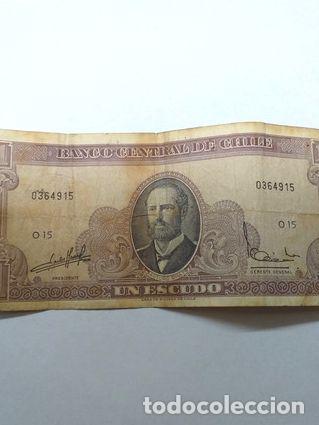 Billetes extranjeros: billete un escudo chile - Foto 1