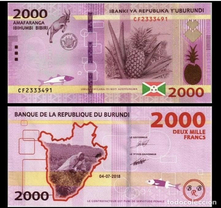Billetes extranjeros: BURUNDI 2000 FRANCOS 2018 SC - Foto 1