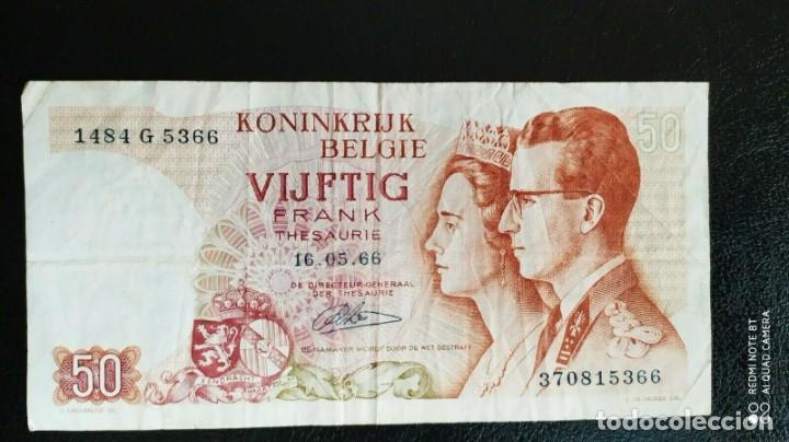 Billetes extranjeros: BILLETE BELGICA 50 FRANCOS 1966 BALDUINO Y FABIOLA - Foto 1
