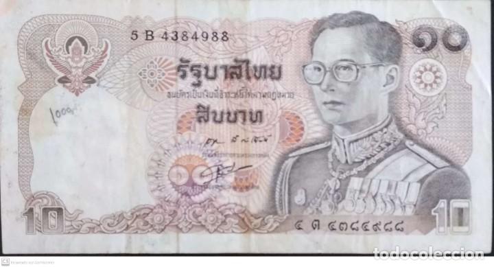 Billetes extranjeros: Billete de 10 Bath de Thailandia - Foto 1