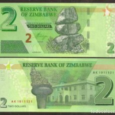 Billetes extranjeros: ZIMBABWE. 2 DOLLARS 2019. S/C.. Lote 378954874