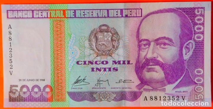 Billetes extranjeros: PER&Uacute;, 5000 INTIS. (32) - Foto 1