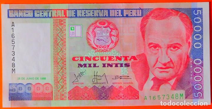Billetes extranjeros: PER&Uacute;, 50000 INTIS. (34) - Foto 1
