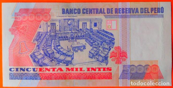 Billetes extranjeros: PER&Uacute;, 50000 INTIS. (34) - Foto 2