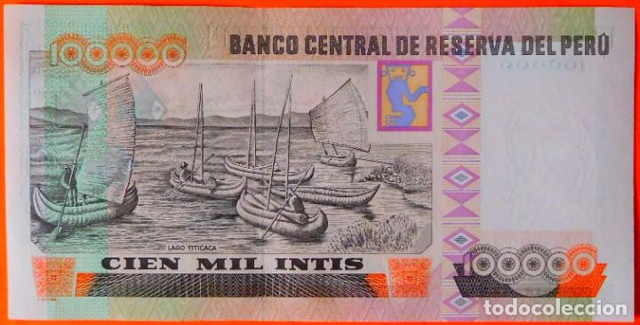 Billetes extranjeros: PER&Uacute;, 100000 INTIS. (35) - Foto 2