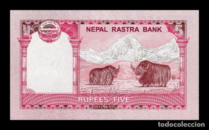 Billetes extranjeros: Nepal 5 Rupees 2012 Pick 69 SC UNC - Foto 2