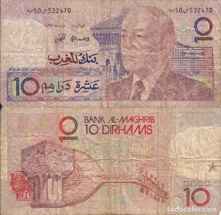 Billetes extranjeros: MARRUECOS 1991 - 10 DIRHAMS - 63a - CIRCULADO - Foto 1
