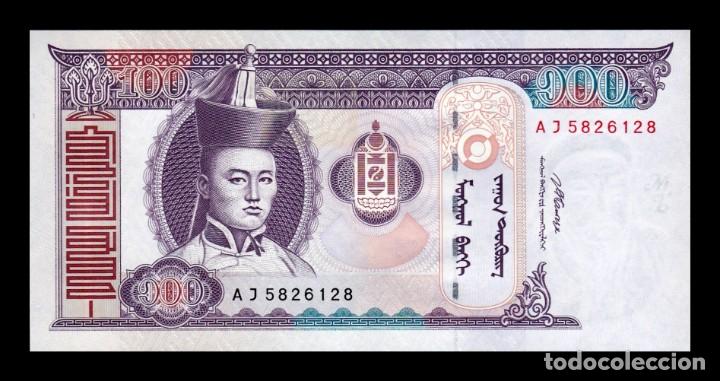 Billetes extranjeros: Mongolia 100 Tugrik 2008 Pick 65b SC UNC - Foto 1