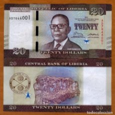 Notas Internacionais: LIBERIA 20 DOLLARS 2016-2017 PICK 33 UNC. Lote 337731353