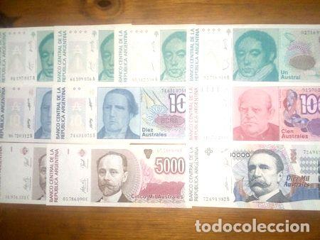 Billetes extranjeros: billetes argentina australes lote - Foto 1