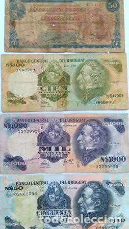 Billetes extranjeros: billete lote x 4 uruguay - Foto 1