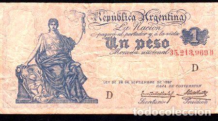 Billetes extranjeros: billete 1 peso mn caja de conversion progreso bottero 1557 - Foto 1