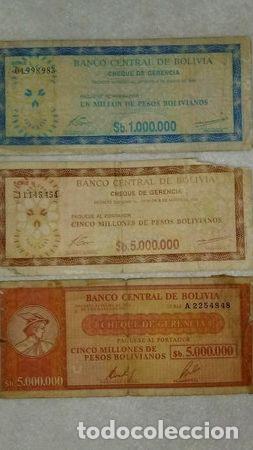 Billetes extranjeros: bono bolivia lote x 3 - Foto 1