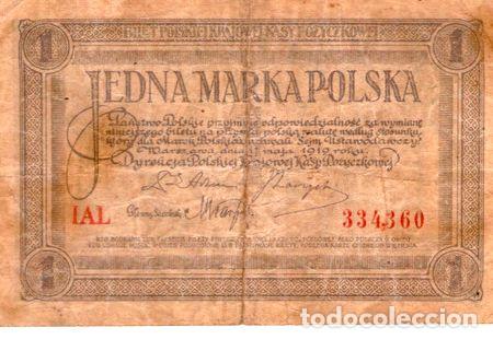 Billetes extranjeros: polonia 1 marka ano 1919 p19 - Foto 1