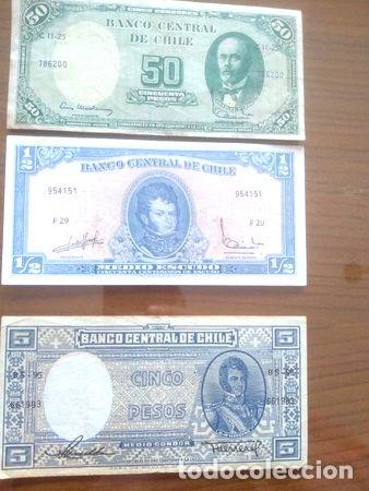 Billetes extranjeros: lote de billetes de chile - Foto 1