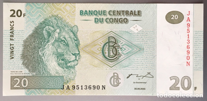 Billetes extranjeros: Congo. 20 francos - Foto 1