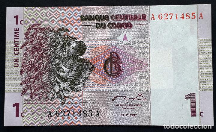 Billetes extranjeros: CONGO BILLETE DE 1 CENTIMOS DE 1997 S/C - Foto 1