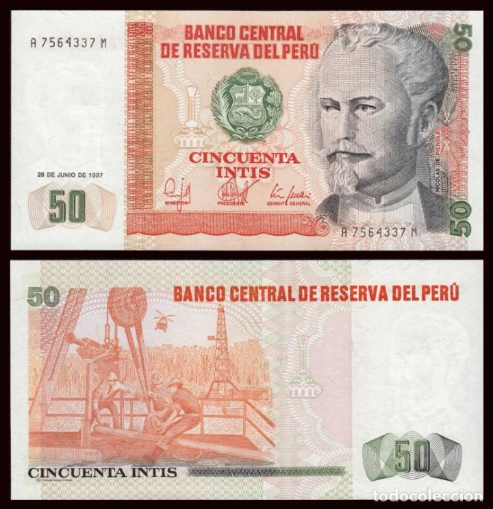 Billetes extranjeros: PERU 50 INTIS 1987 SC / UNC - Foto 1
