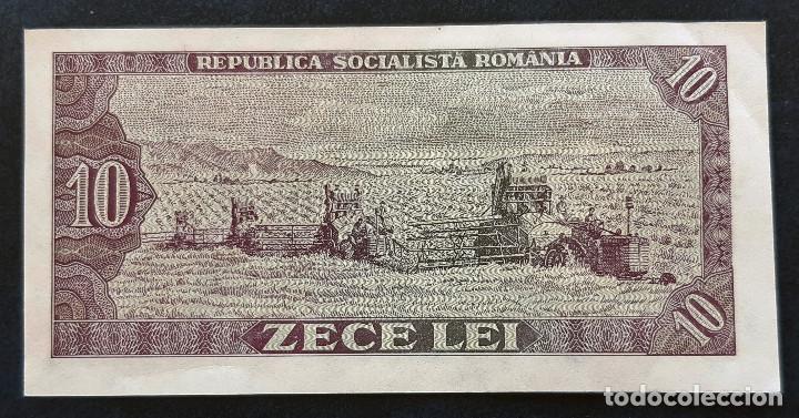 Billetes extranjeros: RUMANIA BILLETE DE 10 LEIDE 1966 - Foto 2