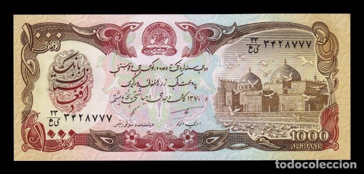 Billets internationaux: Afganist&aacute;n 1000 Afghanis 1991 Pick 61c(1) Hilo Seguridad Estrecho Sc Unc