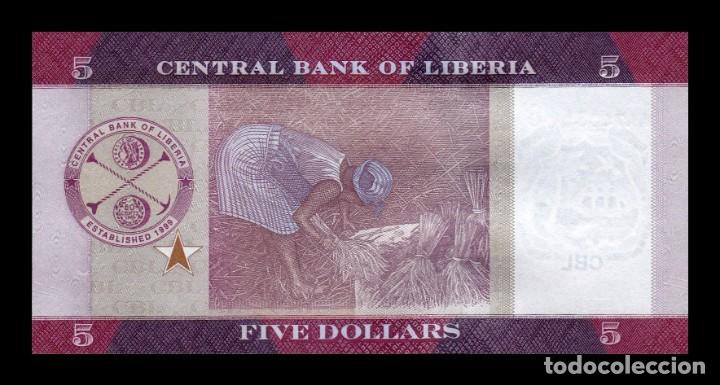Billetes extranjeros: Liberia 5 Dollars 2016 Pick 31a Sc Unc - Foto 2