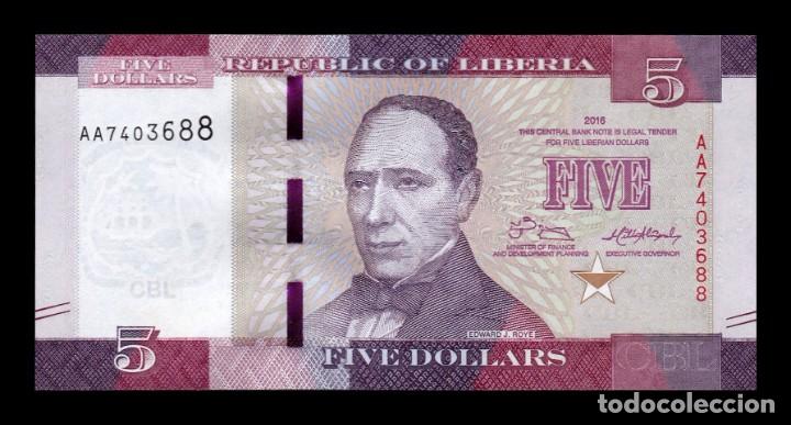 Billetes extranjeros: Liberia 5 Dollars 2016 Pick 31a Sc Unc - Foto 1