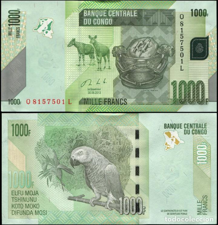 Billetes extranjeros: CONGO 1000 FRANCOS 2013 SC / UNC - Foto 1