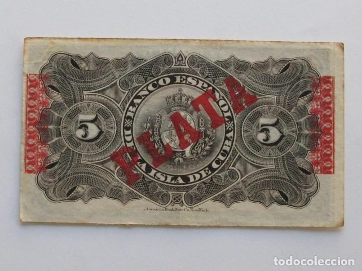 Billetes extranjeros: CUBA , 5 PESOS DE 1896 - Foto 2