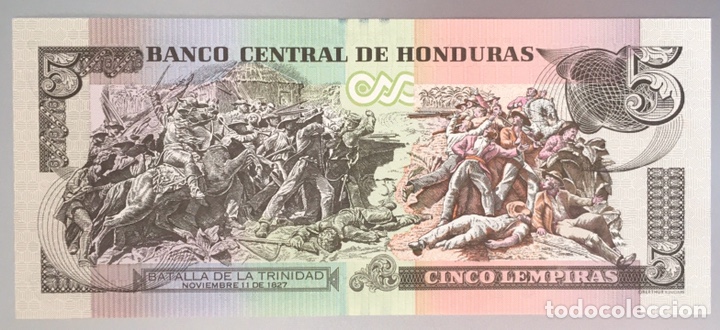 Billetes extranjeros: Honduras. 5 lempiras - Foto 2