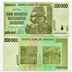 Billetes extranjeros: ZIMBABWE 500000 DOLLARS 2008 P 76 UNC. Lote 357268945