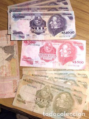 Billetes extranjeros: lote de 11 billetes de uruguay - Foto 1