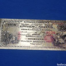 Billetes extranjeros: BILLETE DE 10 DÓLARES EN LAMINA DORADA. Lote 361869085