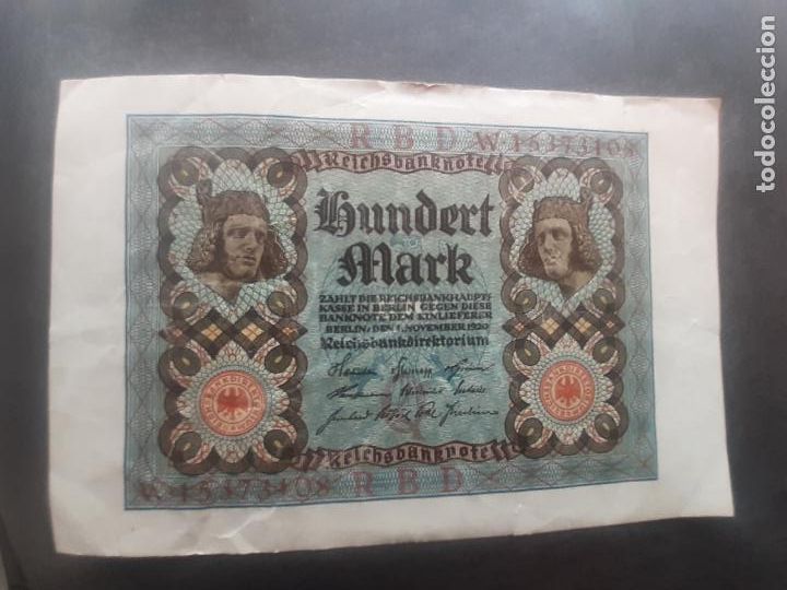 Billetes extranjeros: ALEMANIA 100 MARCOS 1920 MBC - Foto 1
