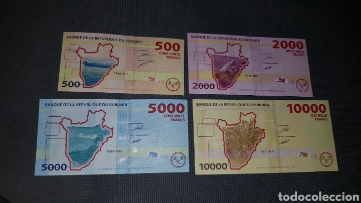 Billetes extranjeros: 4 billetes de Burundi unc - Foto 2