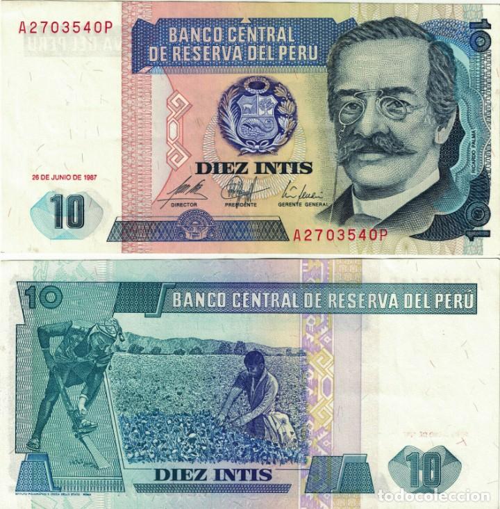 Billetes extranjeros: PERU 10 INTIS 1987 P 129 UNC - Foto 1