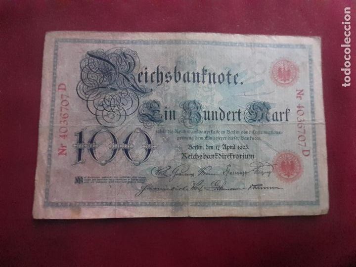 Billetes extranjeros: ALEMANIA 100 MARCOS 1903 - Foto 1
