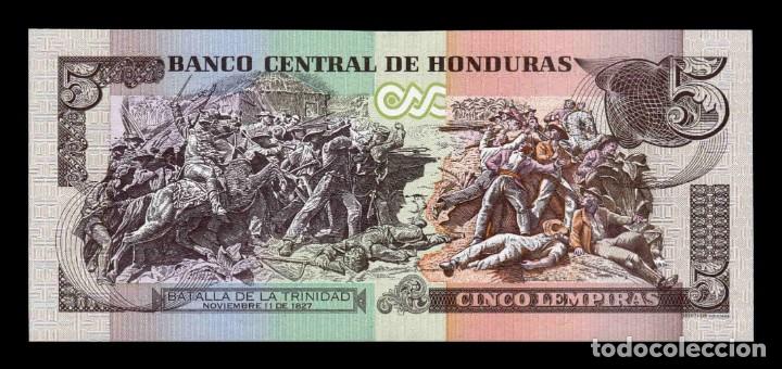 Billetes extranjeros: Honduras 5 Lempiras 2014 Pick 98b SC UNC - Foto 2
