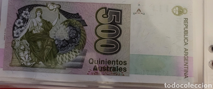 Billetes extranjeros: Billete de Argentina 500 australes - Foto 2