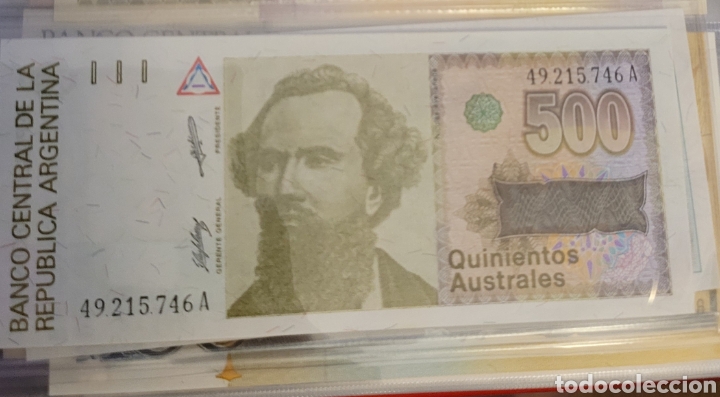 Billetes extranjeros: Billete de Argentina 500 australes - Foto 1