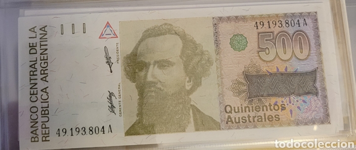Billetes extranjeros: Billete de Argentina 500 australes - Foto 1