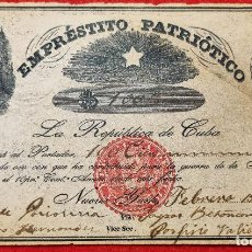 Billetes extranjeros: BILLETE EMPRESTITO PATRIOTICO 100 PESOS CUBA NEW YORK 1854 GUERRA INDEPENDENCIA