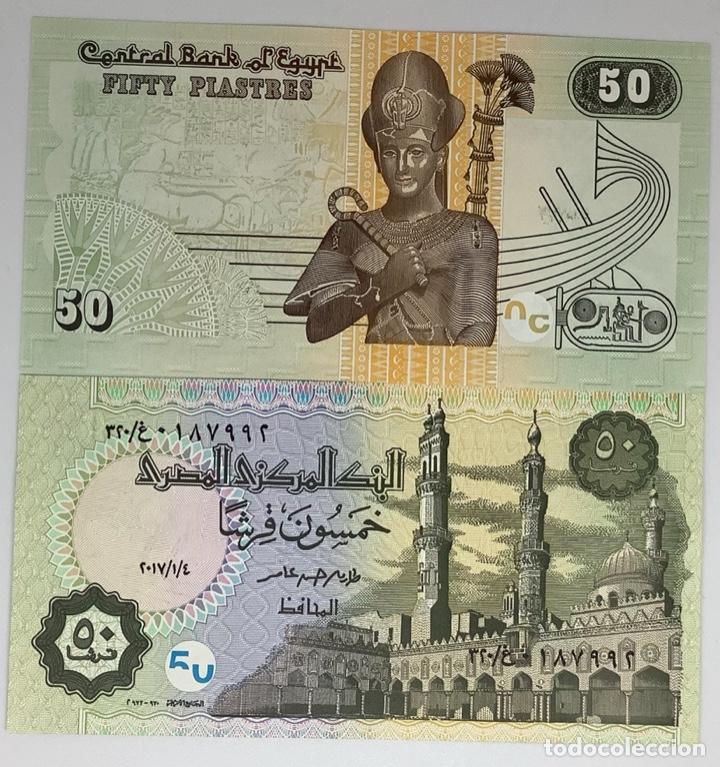 Billetes extranjeros: Billete de 50 piastras de Egipto. Sin circular. - Foto 1
