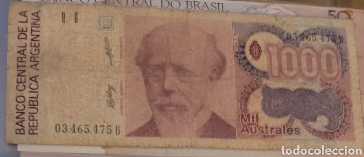 Billetes extranjeros: Billete de Argentina 1000 Australes - Foto 1